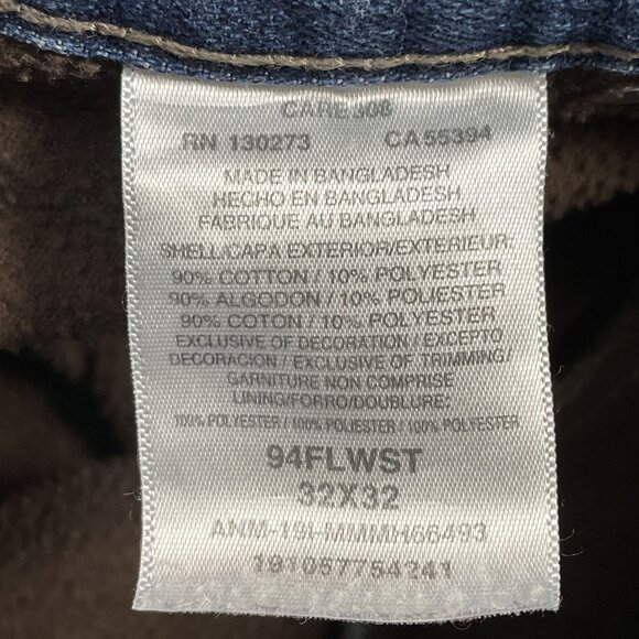 Wrangler Thermal Carpenter Jeans Mens 32x32 9FLWST Denim Workwear - Picture 4 of 9